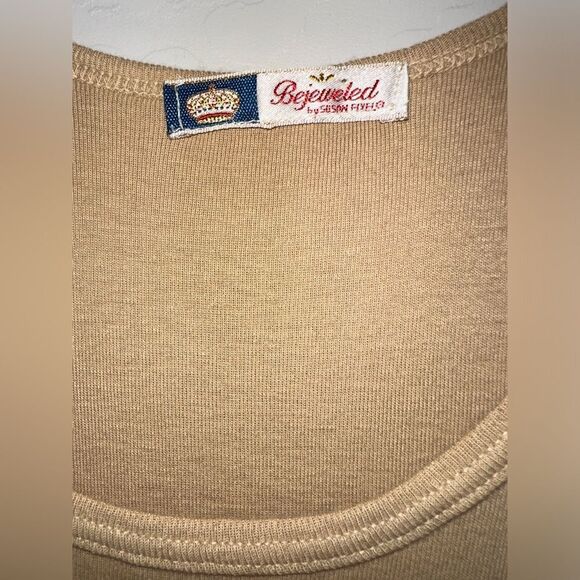 Bejeweled By Susan Fixel Vintage "Crown‎ Roses" M Top NWOT Swarovski crystals - Picture 6 of 12